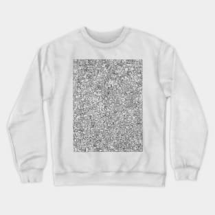 Doodle line art creatures illustration black and white design by shoosh Crewneck Sweatshirt